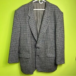 Harris Tweed hand woven wool houndstooth jacket size 60 (44US) great condition